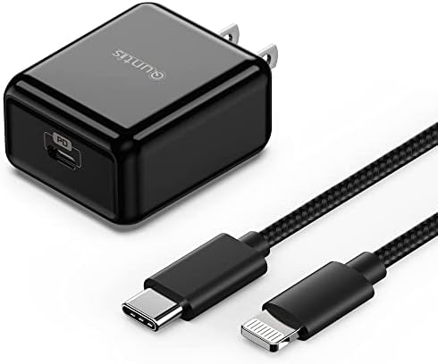 Quntis 20 W High-Speed i Phone Charger Block with 6 FT USB-C to Lightning Cable – Rapid Charging Solution for i Phone 14, 13 Pro, Max, Mini, 12, 11, XS, XR, X, and i Pad – Compact, Durable, and MFi Certified for Optimal Performance