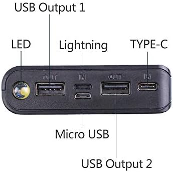 Customizable DIY Power Bank Kit – Build Your Own External Battery Pack with 2 Output Ports & 3 Input Options (Micro USB, Type-C, Lightning) – No Battery Included (Sleek Black Design) – Perfect for Tailored Charging Solutions and Enhanced Compatibility for All Devices