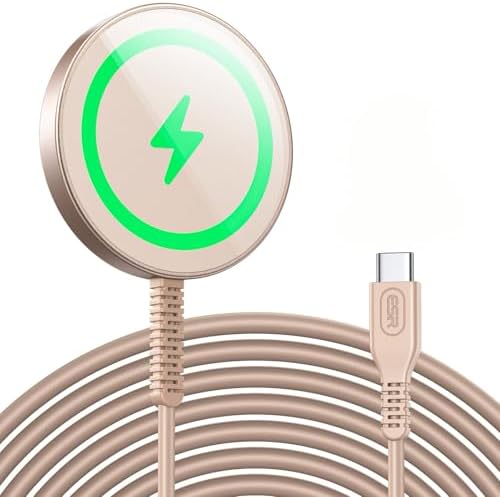 ESR Mag Safe 15 W Wireless Charger – Dual USB-C Charging Pad for i Phone 16 Pro Max, 16 Pro, 16, 16 Plus, 15, 14, 13, 12, and Galaxy S25 – Sleek Desert Titanium Finish – Effortless Magnetic Alignment for Air Pods Pro/3/4 – High-Speed Charging & Enhanced Device Compatibility