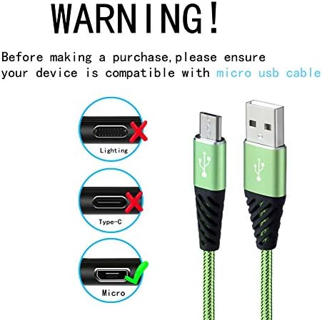 Bynccea 10 FT Nylon Braided Micro USB Charging Cable – 4-Pack Fast Charge Cord for Samsung Galaxy S6, S7 Edge, J3, J7, LG, HTC, Motorola, Sony, Xbox One, PS4 – Durable and Flexible Power Solution for Enhanced Device Compatibility