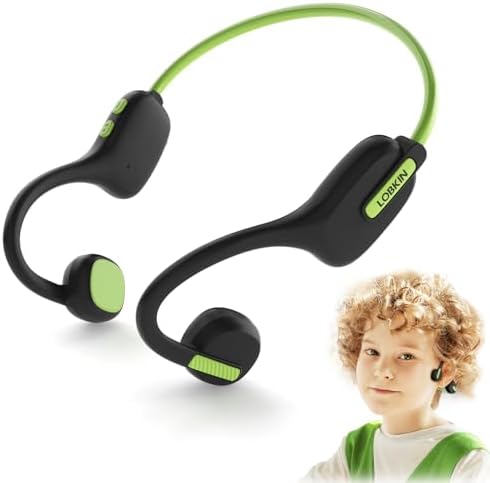 LOBKIN Kids Bluetooth Earbuds – Safe Listening with Lightweight Open Ear Design and IPX5 Waterproof Protection – Advanced Bluetooth 5.3, Built-in Microphone – Perfect for School, Home, and Outdoor Adventures – Ideal Gift for Young Explorers