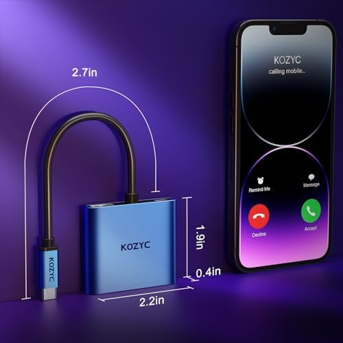 Transform Your Workspace with the USB C to Dual HDMI Adapter – 4 K 60 Hz Display Extender for Mac Book, Dell XPS & Samsung Galaxy S9 – Ultimate Solution for Multitasking Professionals & Gamers – MST Mode Ready for Seamless Windows Integration – Chic Green Design for Modern Aesthetics – Elevate Streaming, Presentations & Gaming with Stunning Visual Clarity – Compact & Durable for On-the-Go Connectivity