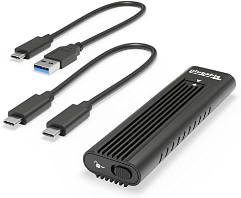 Ultra-Fast Plugable M.2 NVMe SSD Enclosure – Tool-Free, Driverless Design for Effortless Data Access with USB 3.1 Type-C, Thunderbolt 3 & USB4 Compatibility at 10 Gbps – Supports PCIe Gen 3 & 4 for 2230 to 2280 SSDs – Includes Essential USB Cables for Seamless Connectivity and Enhanced Portability