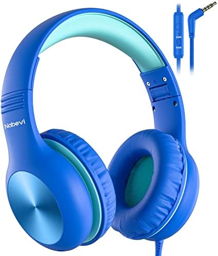 Premium Kids Over-Ear Headphones with Built-In Microphone – Safe Volume Control, Lightweight Dark Green Design for Online Learning & Travel, HD Sound Quality, Collaborative Audio Sharing Feature for Enhanced Learning Experiences