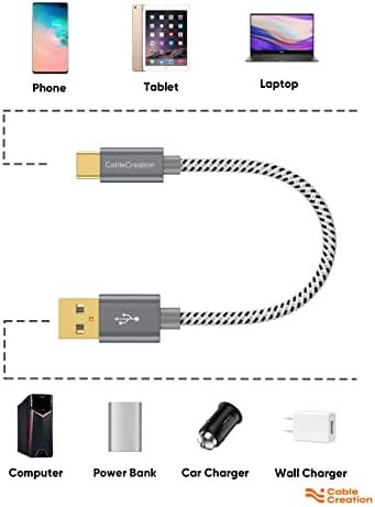 Compact USB C Cable Duo – 0.5 FT Braided Fast Charging Cables for Seamless Data Transfer | 3 A Power & 480 Mbps Speed | Ultimate Compatibility for Mac Book Air, Galaxy S22 Ultra, Stylus Pen, and More | Durable Design | Ideal for On-the-Go Connectivity
