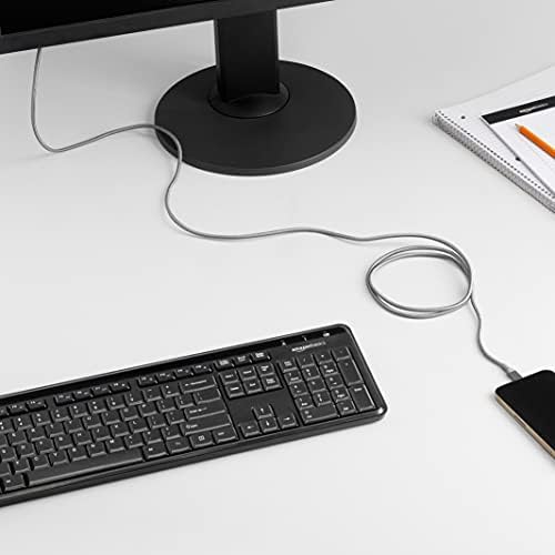 Experience Ultimate Charging Efficiency with the Amazon Basics 6-Foot USB-A to Lightning Charger Cable – MFi Certified, Durable Nylon Braided Design for Fast Power Delivery to Apple i Phone 14, 13, 12, 11, X, Xs Pro, Pro Max, Plus, i Pad – Stylish Dark Gray Finish for Enhanced Compatibility