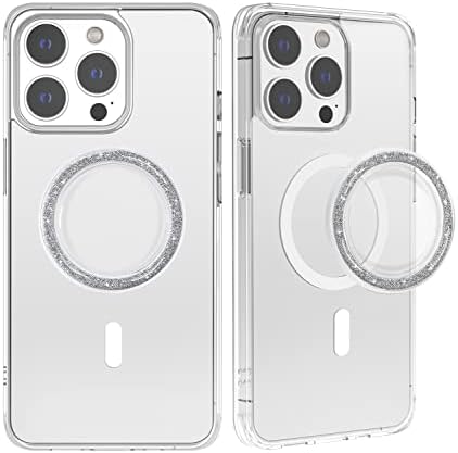 Upgrade Your i Phone Experience with Metisinno Purple Translucent Magnetic Base for Pop Socket Grips – Seamless Compatibility with Mag Safe Cases for Effortless Use and Stylish Appeal