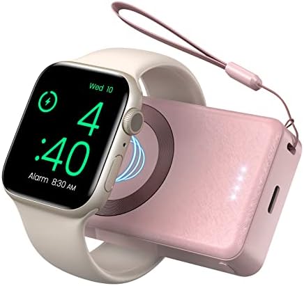LVFAN 4000 m Ah Magnetic Wireless Power Bank for Apple Watch – Sleek Portable Charger Compatible with Series 1-10, SE, Ultra – Fast Charging Smartwatch Battery Pack for On-the-Go Convenience in Black