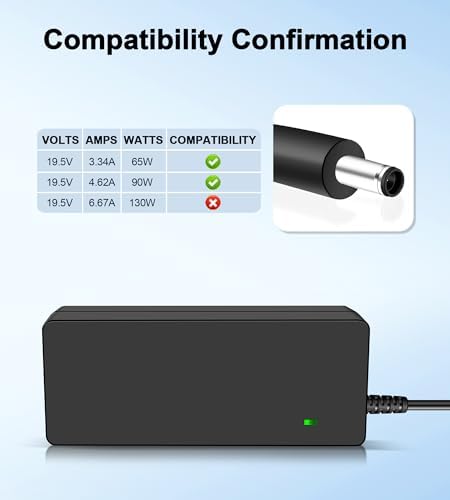 90 W High-Performance AC Adapter Charger for Dell Opti Plex, Latitude & AIO Devices – Dual Connector Compatibility (4.5 x3.0 mm & 7.4 x5.0 mm) for Rapid Charging – Ideal for Opti Plex 7010, 7040, 7050, 7060, 7070, 7090 & More – Enhanced Safety Features with Overvoltage/Overcurrent Protection – Perfect Power Solution for Inspiron and Micro Desktops – 24-Hour Customer Support for Optimal Satisfaction