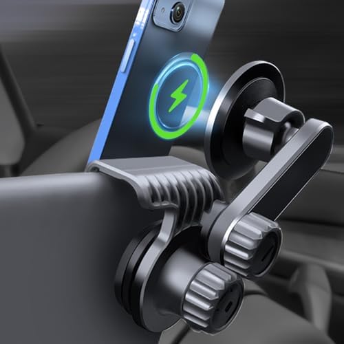 15 W Wireless Fast Charging Magnetic Phone Mount for Tesla Model Y & Model 3 – Ultimate Holder for i Phone 12-16 & Android Devices, Includes 5 ft USB-C Cable, Perfect for Safe Navigation and Hands-Free Use – Modern Tesla Accessory