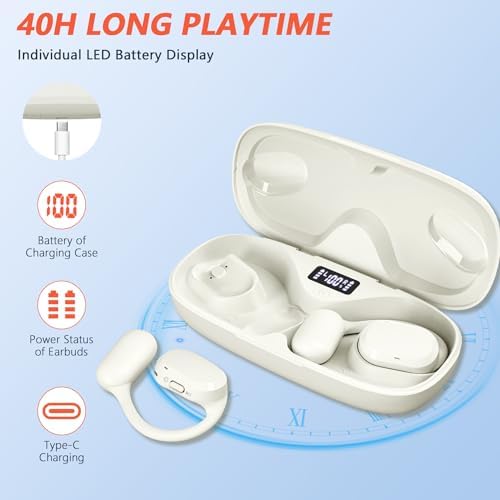 Open Ear True Wireless Earbuds – Cutting-Edge Bluetooth 5.4 Headphones with IP67 Waterproof Design and Advanced Dual DSP Noise Cancellation for Sports and Professional Use – Ultimate Comfort and Durability for All-Day Audio Enjoyment