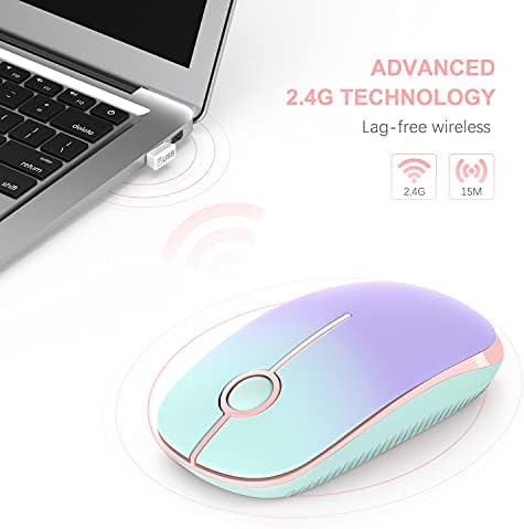 Sleek Vssoplor Wireless Mouse – Ultra-Slim Silent Optical Companion for Laptops & PCs | 2.4 GHz Nano Receiver, Perfect for Quiet Workspaces & Travel | Enhanced Compatibility for Windows, Mac & Linux