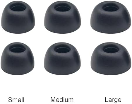 Klowcok Premium Memory Foam Ear Tips for Ear Fun Models – Ultimate Comfort & Noise Isolation (3 Pairs, S/M/L, Black) – Versatile Replacement Earbud Accessories for Enhanced Audio Experience and Seamless Charging Case Fit