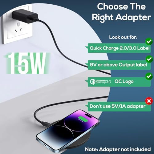 Effortless 10 W Dual Coil Qi Wireless Charging Stand – Premium USB-C Fast Charger for i Phone & Samsung Galaxy – Sleek Design with Over-Heat Protection, Perfect for Home & Office Use