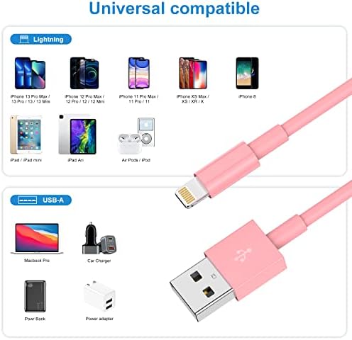 Upgrade Your Charging Game with 3-Pack 10 Ft MFi Certified i Phone Charger Cables – High-Speed USB to Lightning Power Cords for i Phone 14, 13, 12, 11 Pro Max, Mini & More – Durable, Flexible & Stylish Blue Design for Ultimate Convenience and Longevity