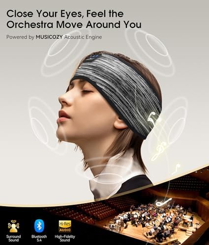 Revolutionary Bluetooth 5.4 Sleep Mask Headphones with Superior HD Sound Quality – Ultimate Comfort Music Headband Perfect for Travel, Yoga, and Running – Exceptional Gift Option for All, Featuring Unmatched Compatibility for an Elevated Listening Experience