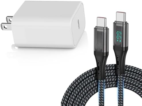 Revolutionize Your Charging Experience with the 20 W USB-C PD Power Adapter and 100 W USB-C Cable – Featuring LED Digital Display for i Phone 15 Pro Max, i Pad Pro, Galaxy Ultra, Pixel, Tablets, and Nintendo Switch – Perfect for Fast-Paced Lifestyles and Rapid Power Needs