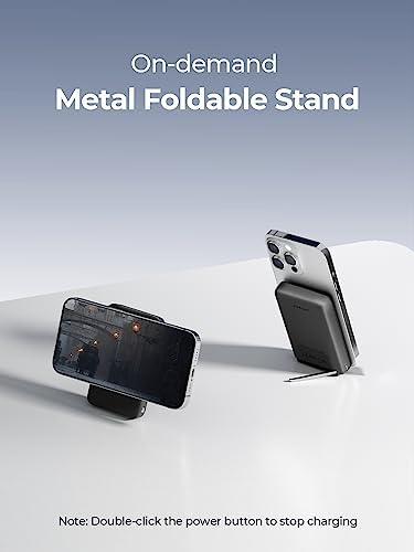 Magnetic 10,000 m Ah Battery Pack with Foldable Kickstand – High-Speed 30 W USB-C Wireless Charger for i Phone 16/16 Plus/16 Pro/16 Pro Max & 15/14/13/12 Series – Ultimate Portability and Enhanced Charging Efficiency