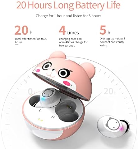 Kids Bluetooth 5.3 Wireless Earbuds with Touch Control – Adorable Pink Kitty Charging Case, IPX5 Waterproof Design, Hi-Fi Stereo Sound, Built-in Microphone for Clear Calls – Perfect for Young Music Lovers and Gamers