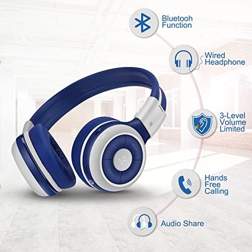 Elevate Your Child’s Audio Adventure with SIMOLIO Kids Bluetooth Over-Ear Headphones – Volume-Limiting Safety (75 d B, 85 d B, 94 d B), Lightweight & Foldable Design for Easy Travel, Adjustable Fit for Growing Ears, Built-in Mic for Online Learning – Stylish, Durable & Perfect for Music, Movies & Educational Content – The Ultimate Listening Companion for Young Explorers