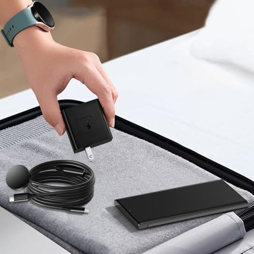 Dual-Port 25 W Fast Charging Block with 5 FT Cable for Samsung Galaxy Watches & Smartphones – Effortless Dual Device Charging, Superior Speed, and Sleek Compact Design for Galaxy Watch 7/6/5/4/Active2 & Galaxy S24/S23/S22/S21/Note/Z Fold – Ultimate Efficiency Meets Unmatched Compatibility