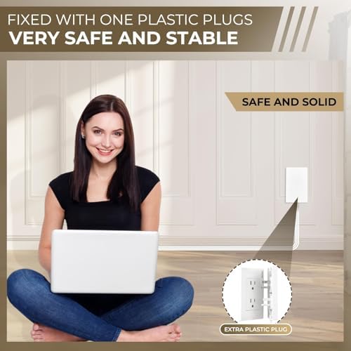 Revolutionize Your Power Access with the Outlet Concealer Power Strip – 3 AC Outlets, 5 ft Flat Plug Extension Cord for Home, Office & Kitchen – Child & Pet Safe Design, Universal Compatibility, 1625 W Capacity, Ideal for Streamlined Electronics Management