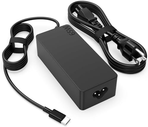 High-Speed 65 W USB-C Charger for Lenovo Laptops | Compatible with Think Pad, Yoga & Chromebook Models | Fast Charging AC Adapter with Enhanced Safety Features | Universal Input 100-240 V | Efficient Power Cord for Think Book 14/15 & More | Reliable USB Type-C Power Supply for All Your Devices