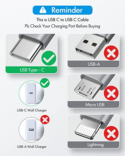 CLEEFUN 26 ft USB C to USB C Charging Cable – 60 W Fast Charger for i Phone 16/15 Pro Max, i Pad, Mac Book, Galaxy S24/S23 – Ultimate Compatibility & High-Speed Data Transfer – Durable Design for On-the-Go Power Solutions