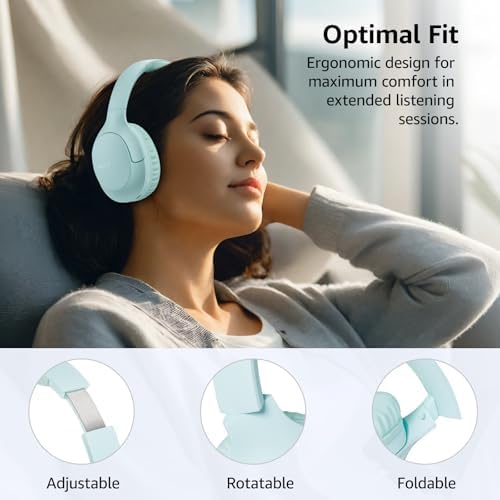 TOZO Bluetooth 5.4 Over-Ear Headphones – Unmatched 70-Hour Playtime, Tailored EQ for Personalized Audio Experience, Rich Deep Bass for Immersive Sound, Travel-Friendly Foldable Design, Integrated Microphone for Clear Voice Calls & Ultra-Low Latency for Flawless Streaming – Advanced Noise Cancellation & Broad Compatibility Options