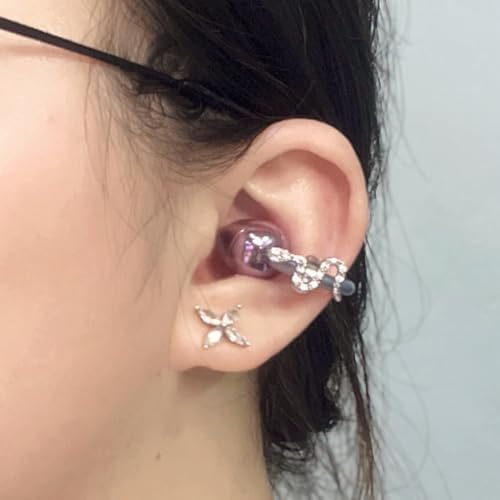 Transform Your Audio Experience with Kinglucky Crystal Bow Ear Cuffs – Stylish Clip-On Accessory for Open-Ear Headphones, Perfect for Upgrading Earbud Fashion and Comfort, Easy Installation, and Enhanced Compatibility for On-the-Go Lifestyles