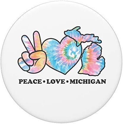 Peace Love Michigan PopSockets Grip and Stand for Phones and Tablets – Enhanced Compatibility and Speed