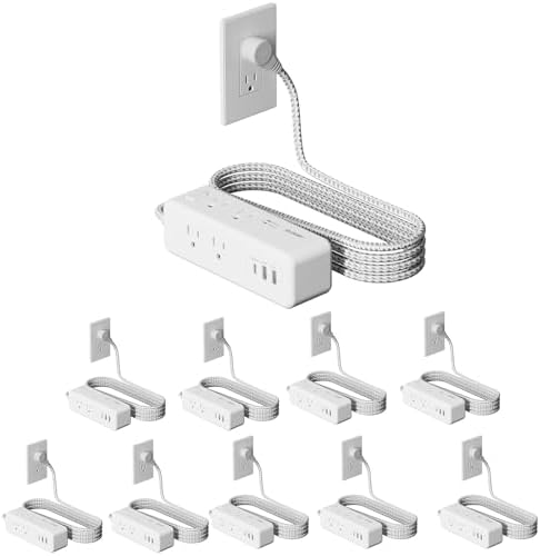 ELEGRP Surge Protector Power Strip with 3 AC Outlets & 3 USB Ports – 65 W Fast Charging USB-C Extension Cord, 5 FT Versatile Charging Station for Home and Office, Compact Design for Safe Device Protection