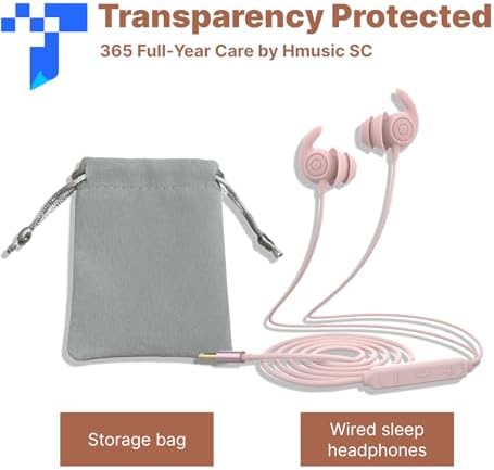 Ultra-Lightweight Hmusic Sleep Earbuds – 3.5 mm Wired Headphones with 30 d B Noise Isolation for Uninterrupted Relaxation – Snail Flat Design Perfect for Sleep, Travel, and Meditation – Crafted from Soft Silicone for Ultimate Comfort and Durability – Ideal for Audiobooks and Stress Relief