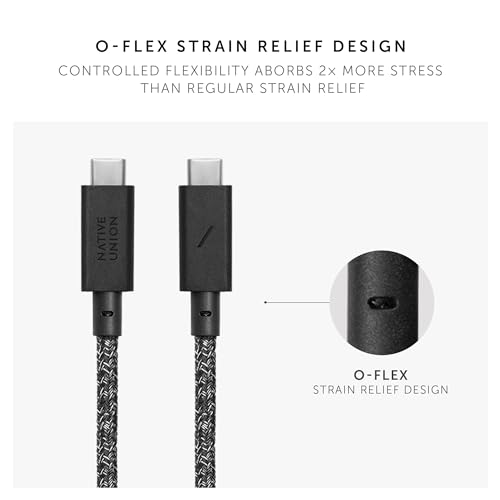 Native Union Anchor Cable 240 W: 10 ft Eco-Friendly Reinforced Braided USB-C to USB-C Power Delivery 3.1 Charging Cable with Weighted Knot for i Phone 16, Mac Book Pro 14″/16″ M2 – Ultra-Fast, Durable, Tangle-Free Charging Solution