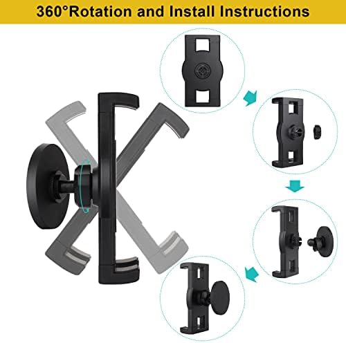 Magnetic Tablet Holder: Versatile Mount for i Pad, i Phone, and Nexus Devices – Strong Magnetic Base for Secure Attachment to Vehicles, Cabinets, and Metal Surfaces – 360-Degree Rotatable Stand for Optimal Viewing Angles – Enhance Productivity and Multitasking Efficiency – Compatible with 4.7″ to 12.9″ Screens – Sleek Design for Any Environment