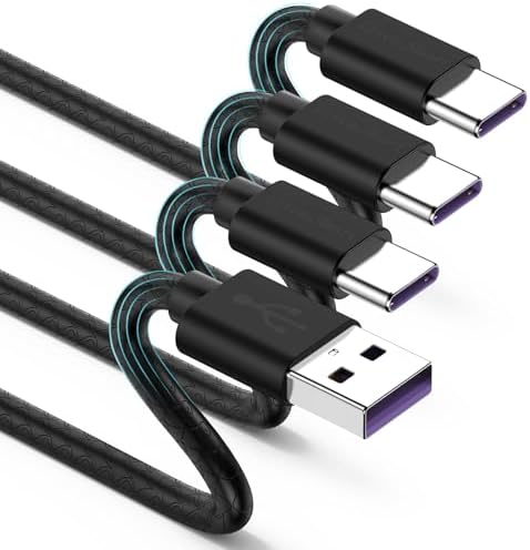 Power Up Your Samsung Galaxy: 3-Pack 6 ft Fast Charging USB Type-C Cables for S9, S10, S8 Plus, Note 20/9/8 & A Series – Durable TPE Design for Enhanced Longevity and Rapid Connectivity