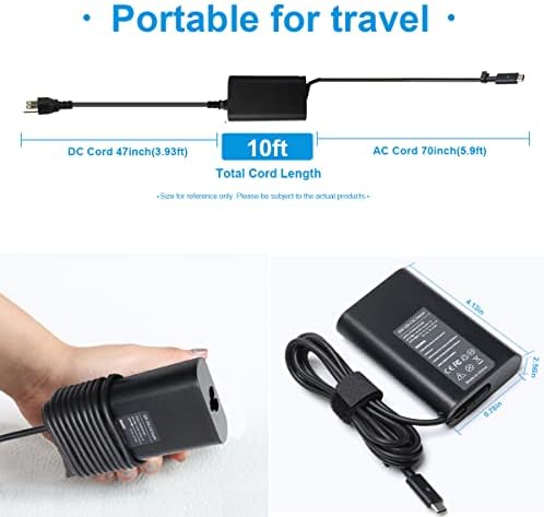 65 W USB-C Power Adapter for Dell XPS & Latitude Laptops – High-Speed Charging, Universal Compatibility with Advanced Safety Features, Ideal for Models 9350, 9360, 9370, 7380, and More – Perfect for Home, Office, and Travel Use – Durable, Lightweight Design with 1-Year Warranty and 24/7 Support