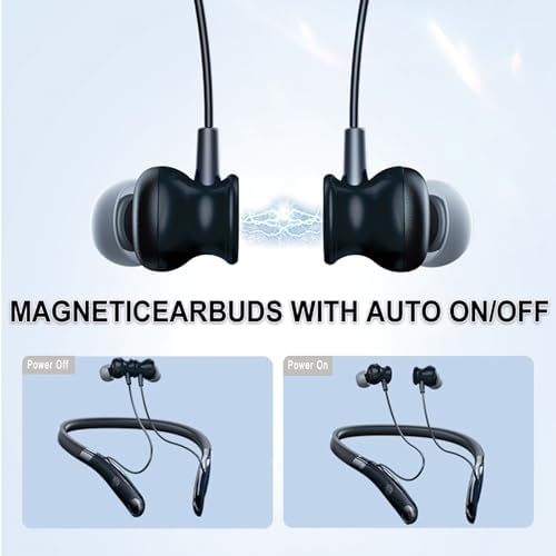 Revolutionary Neckband Bluetooth Headphones with CVC8.0 Noise Cancellation – 35 Hours of Uninterrupted Playtime, IPX5 Sweatproof Design, Magnetic Earbuds for Active Lifestyles – Effortless Pairing and Maximum Comfort for Daily Use