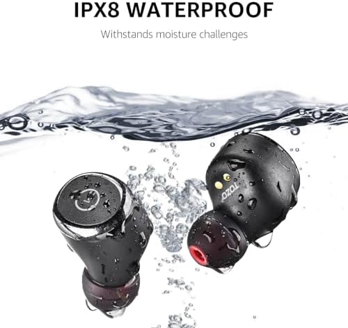 TOZO T10 Wireless Earbuds with Bluetooth 5.3 – Customizable EQ for Personalized Sound, Ergonomic Fit for Ultimate Comfort, 55 Hours Playtime, IPX8 Waterproof Rating, Wireless Charging Case – 2025 Enhanced Audio Experience for Active Lifestyles