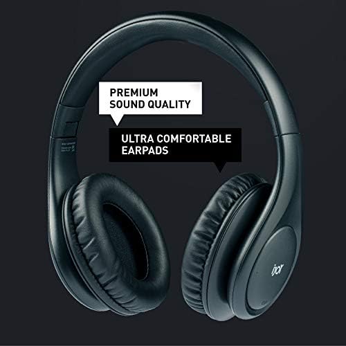 Unleash Your Audio Experience with i Joy Bluetooth 5.0 Over-Ear Foldable Headphones – 30-Hour Playtime, Hands-Free Microphone, and Chic Matte Black Finish for Ultimate Comfort and Portability