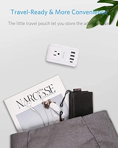 Ultimate 3000 W International Travel Adapter with USB Fast Charging – All-in-One Power Converter for Hair Dryers & Curling Irons – Universal Compatibility for US, UK, AU, EU, and Asia – Essential Travel Accessory in Stylish White Finish