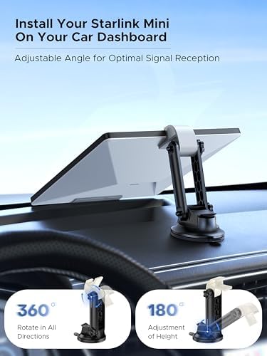 Revolutionize Your Driving Experience with the cuarko Starlink Mini Car Dashboard Mount – Angle-Adjustable Suction Cup Holder for Ultimate Stability and Compatibility – Secure Grip for Safe Navigation and Hands-Free Convenience on the Go
