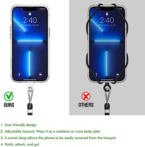Versatile Black Universal Cell Phone Lanyard – Adjustable Neck Strap for Hands-Free Smartphone Carrying, Compatible with All Models – Multipurpose Design for Keys and Badges – Stylish, Durable, and Convenient Accessory for Professionals and Students