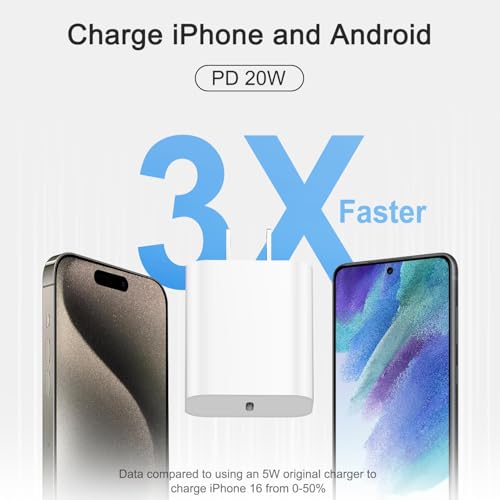 Rapid Charge Power Bundle for i Phone 16 & 15 – MFi Certified 20 W USB-C Charger with 3 x 10 FT Durable Cables – Versatile Multi-Device Compatibility for i Phone & Samsung – Optimize Your Charging Experience with Safety and Speed
