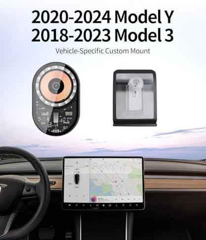 Transform Your Driving Experience with the Premium Wireless Charging Phone Holder for Tesla Model Y (2025) & Model 3 (2024-2025) – 360° Rotatable Design for Optimal Functionality & Aesthetic Appeal, Fast Wireless Power for Effortless Navigation