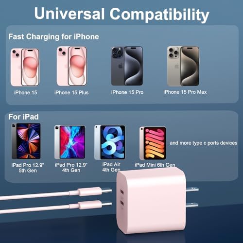 20 W Dual-Port USB-C Fast Charger with 6.6 FT Cable – Ultimate Power Solution for i Phone 15/16 Pro Max & Android Devices – Efficient Travel Companion Designed for rapid charging, this 20 W Dual-Port USB-C Charger ensures your i Phone 15/16 Pro Max and Android devices stay powered up with maximum efficiency. Featuring a generous 6.6 FT USB-C to C cable, this charger eliminates the inconvenience of short cords while allowing you to multitask with ease. Its dual-port design offers the ability to charge two devices simultaneously, making it ideal for busy professionals and frequent travelers. Enjoy broad compatibility across multiple Apple and Android devices, ensuring versatility for all your charging needs. The compact and lightweight structure of this charger enhances portability, making it an essential accessory for your on-the-go lifestyle. Built with high-quality materials, this charger prioritizes durability and safety, giving you peace of mind while delivering fast charging performance. Elevate your charging routine and stay connected wherever life takes you with this indispensable charging solution.