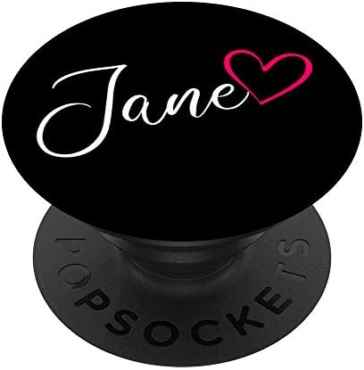 Jane Name Handlettering Personalized Pink Heart PopSockets PopGrip: Swappable Grip for Phones & Tablets – Enhanced Compatibility and Speed
