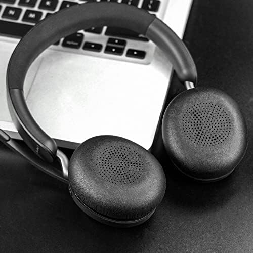 Premium SOULWIT Replacement Earpads for Jabra Evolve2 65 & 40 – Ultra-Comfort Protein Leather Cushions for Enhanced Sound Isolation and Longevity – Effortless Installation in Sleek Black Finish – Perfect On-Ear Headset Upgrade for Extended Listening and Productivity