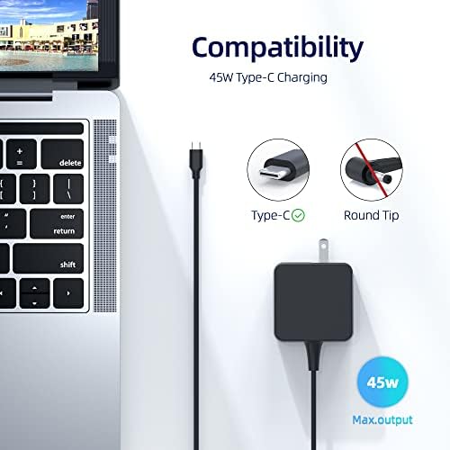Asus Chromebook USB C AC Charger – High-Speed 45 W Power Adapter for CZ11, CZ1104, Flip C302, C101 & More – Flawless Compatibility & Safety Certified – 30-Day Hassle-Free Return & 12-Month Warranty