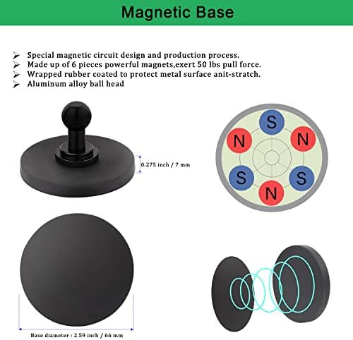 Magnetic Tablet Holder: Versatile Mount for i Pad, i Phone, and Nexus Devices – Strong Magnetic Base for Secure Attachment to Vehicles, Cabinets, and Metal Surfaces – 360-Degree Rotatable Stand for Optimal Viewing Angles – Enhance Productivity and Multitasking Efficiency – Compatible with 4.7″ to 12.9″ Screens – Sleek Design for Any Environment